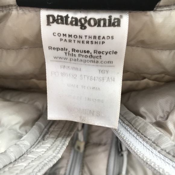 Patagonia Nano Down Filled Puff Jacket Taupe Gray Womens Medium - Picture 6 of 13